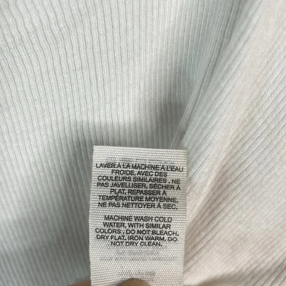 GARAGE Ribbed Crop Cami Top White Spaghetti Strap Lettuce Hem Baddie Size L - Picture 8 of 10